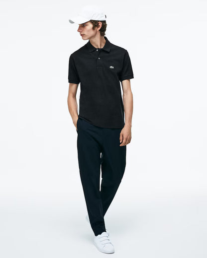 Lacoste Polo Uomo Manica Corta in Cotone Piqué Grigio Melange