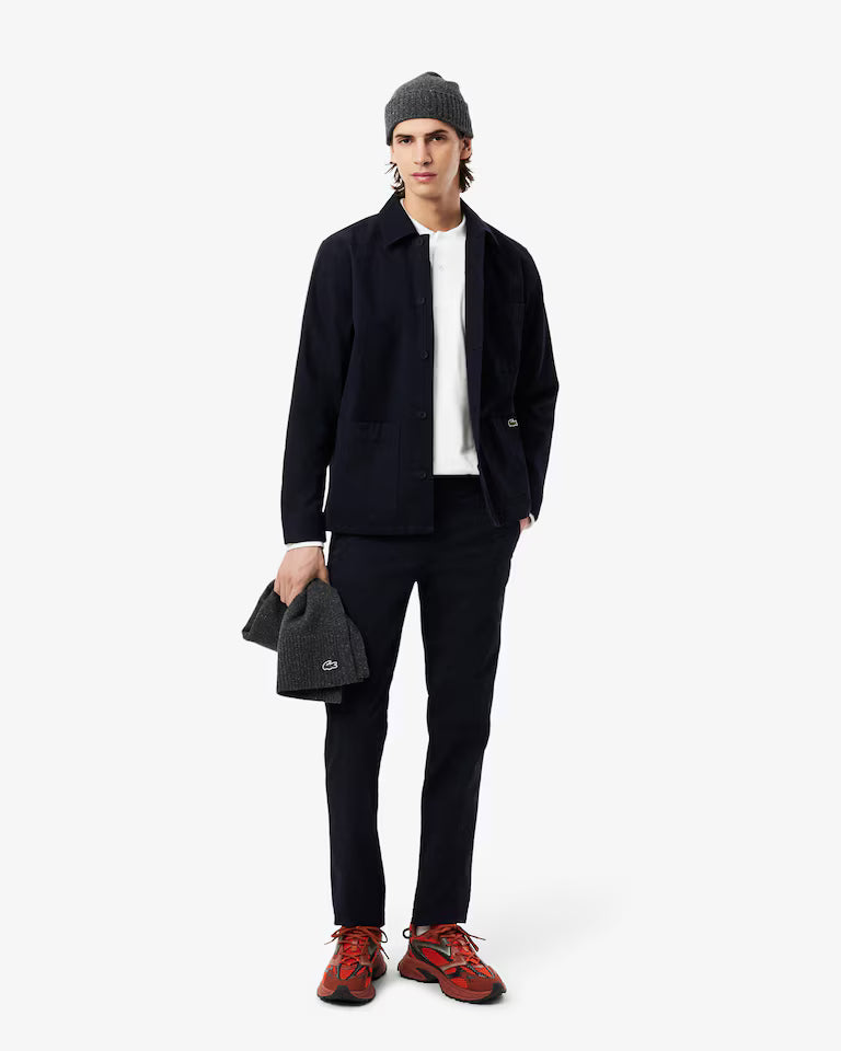 Polo Lacoste in Cotone Piqué Maniche Lunghe Bianco