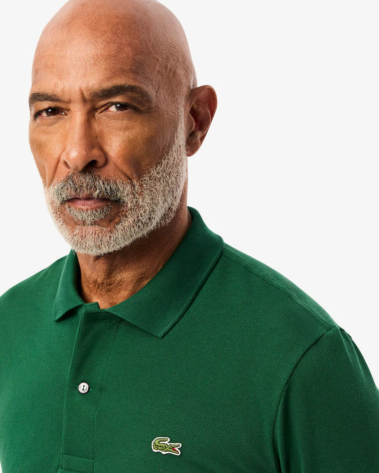Polo Lacoste in Cotone Piqué Maniche Lunghe Verde