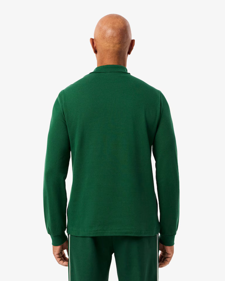 Polo Lacoste in Cotone Piqué Maniche Lunghe Verde
