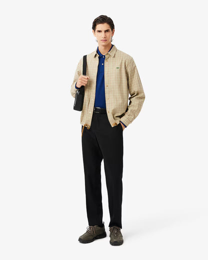 Polo Lacoste in Cotone Piqué Maniche Lunghe Blu Navy