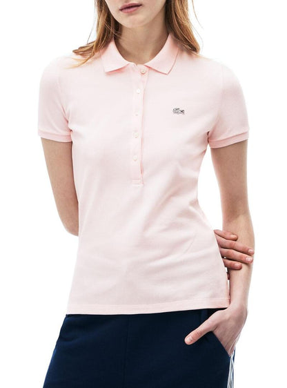 LACOSTE Polo Donna Slim fit in Piqué di cotone stretch con bottoni in madreperla