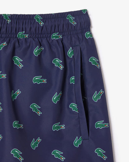 LACOSTE Costume Uomo in Poliestere Riciclato con Coccodrillo Stampato