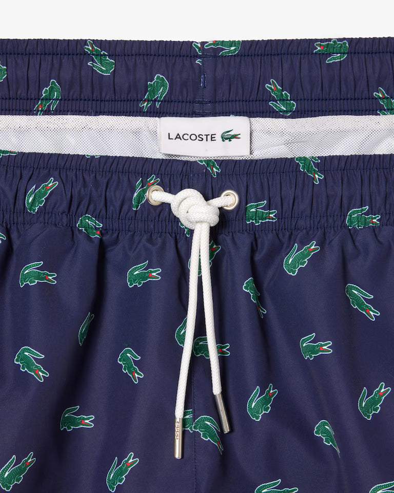 LACOSTE Costume Uomo in Poliestere Riciclato con Coccodrillo Stampato