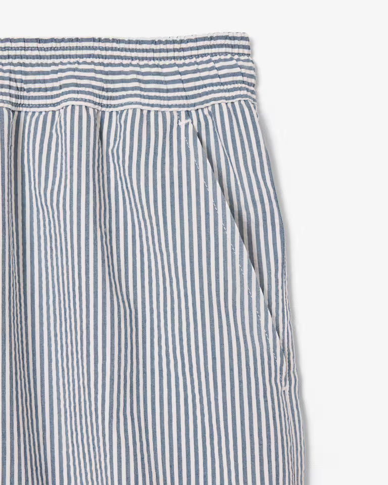 LACOSTE Costume Uomo in Cotone e Poliestere Riciclato a Righe Seersucker