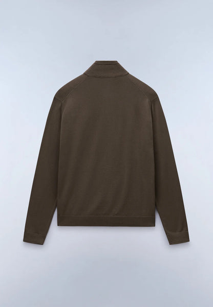 Napapijri · Maglione Decatur 2.0 uomo zip collo alto verde oliva