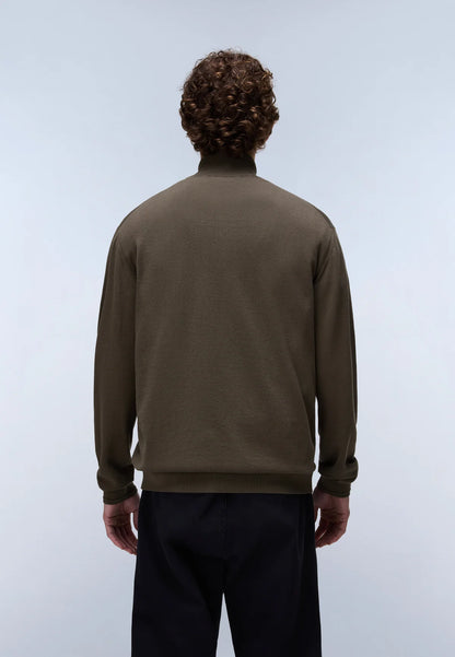 Napapijri · Maglione Decatur 2.0 uomo zip collo alto verde oliva