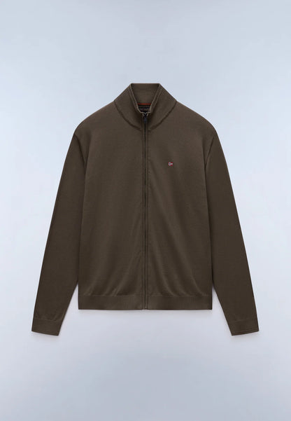 Napapijri · Maglione Decatur 2.0 uomo zip collo alto verde oliva
