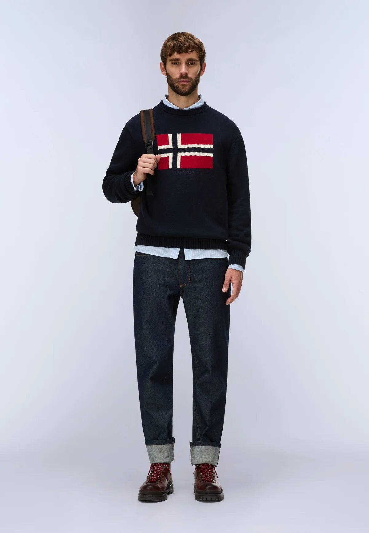 Napapijri · Maglione Mura uomo bandiera norvegese cotone organico