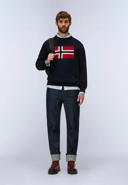 Napapijri · Maglione Mura uomo bandiera norvegese cotone organico