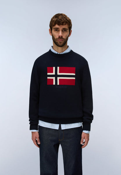 Napapijri · Maglione Mura uomo bandiera norvegese cotone organico