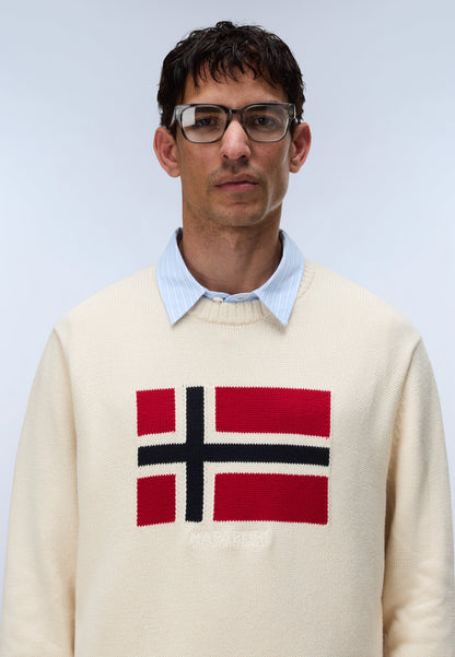 Napapijri · Maglione Mura uomo bandiera norvegese cotone organico