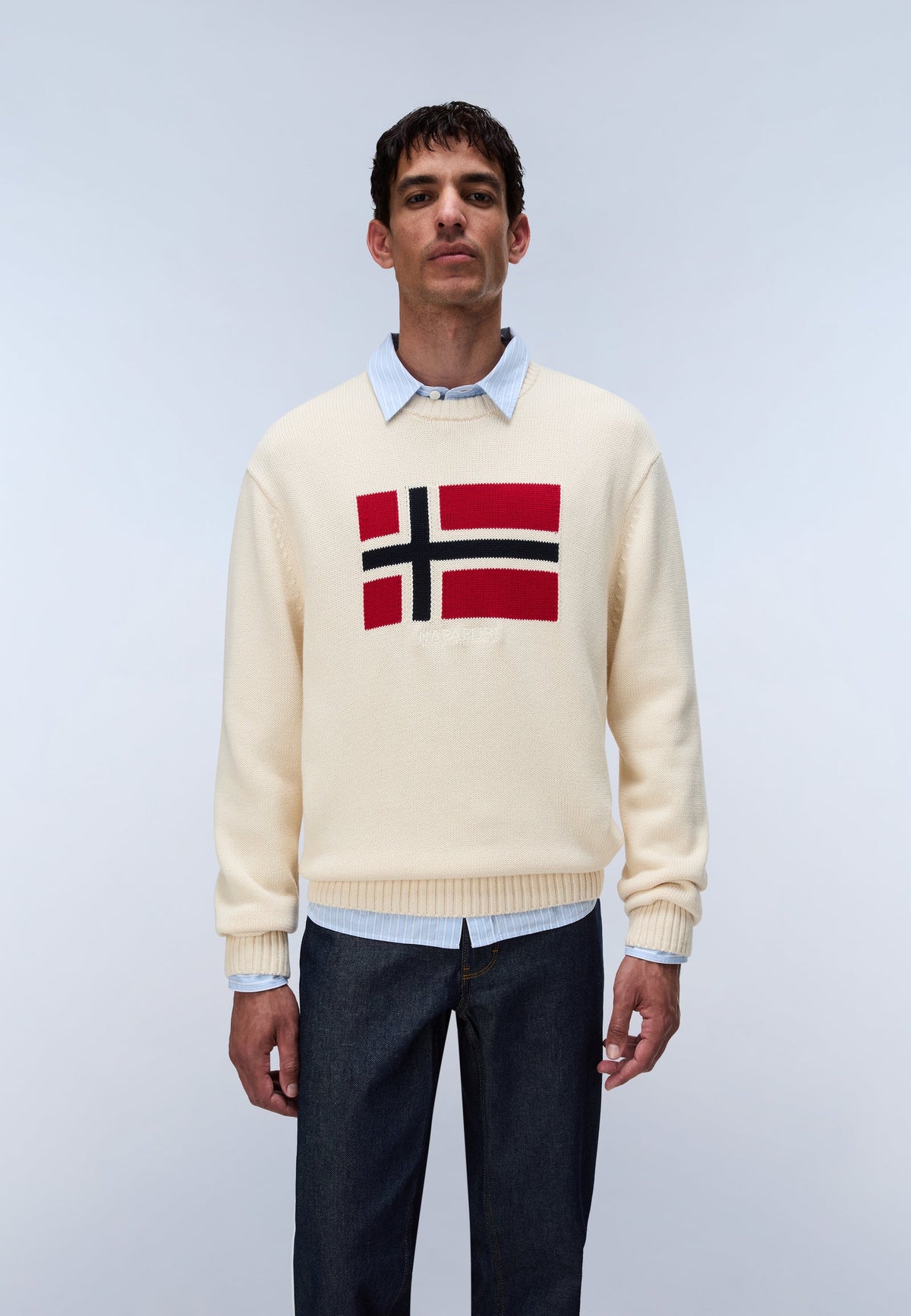 Napapijri · Maglione Mura uomo bandiera norvegese cotone organico