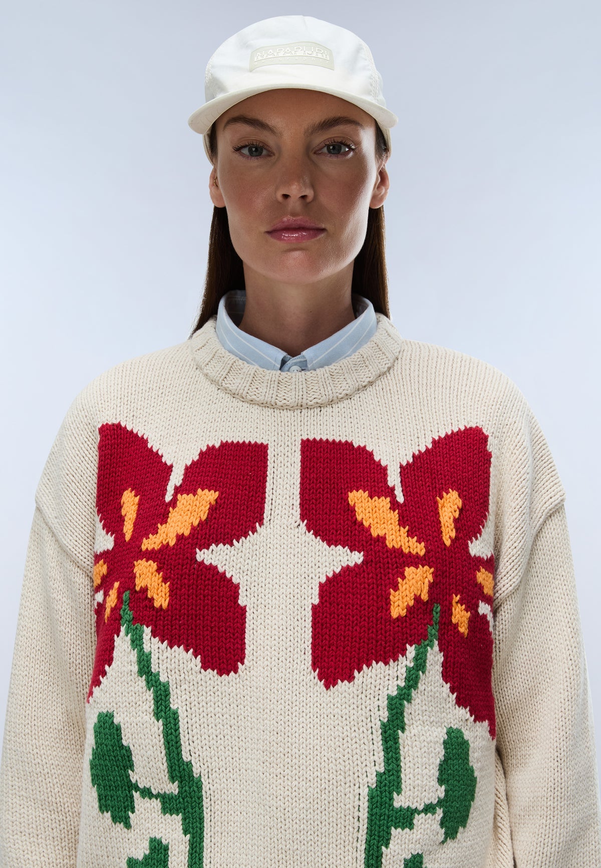 Napapijri · Maglione Bloom donna oversize floreale cotone