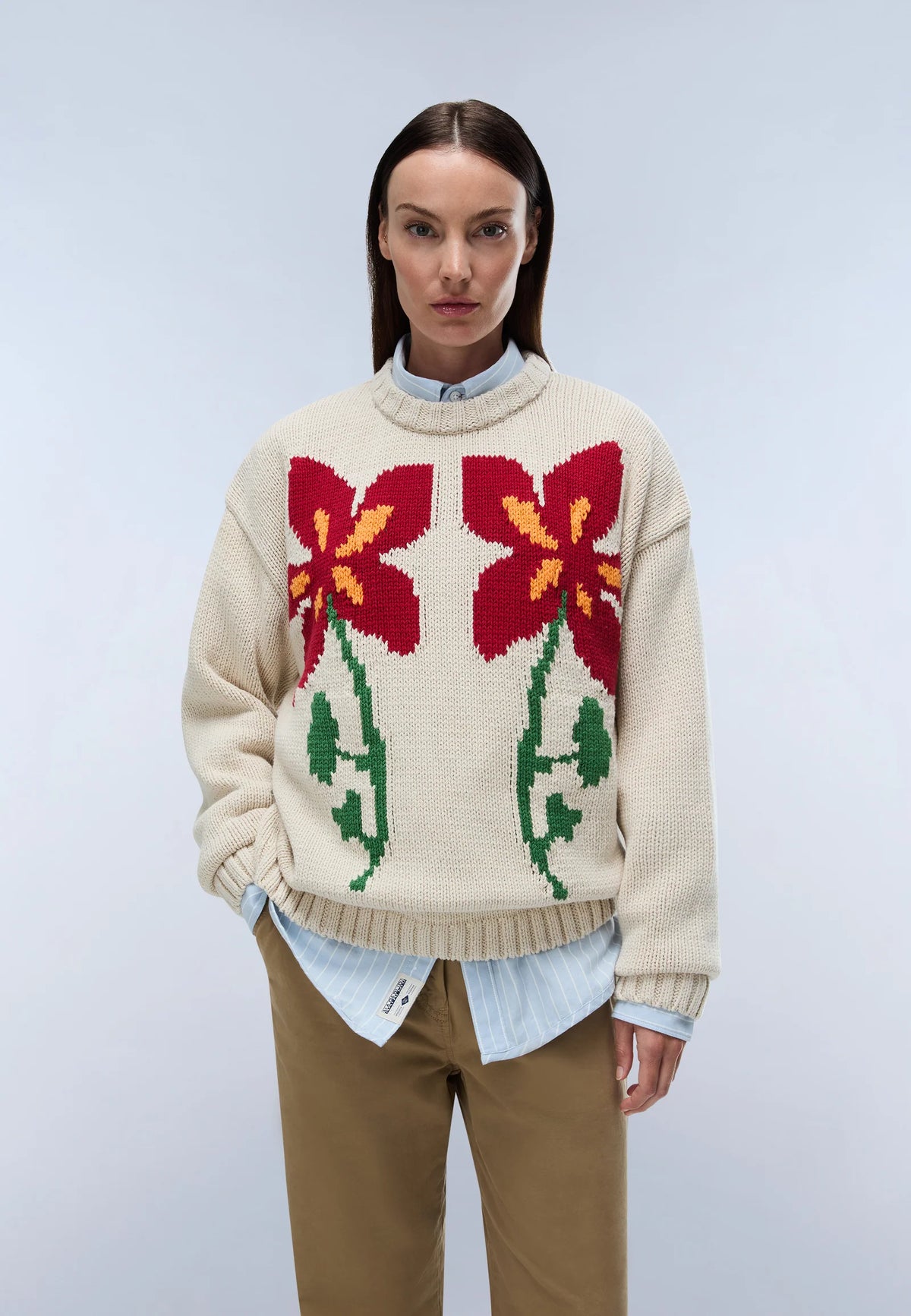 Napapijri · Maglione Bloom donna oversize floreale cotone
