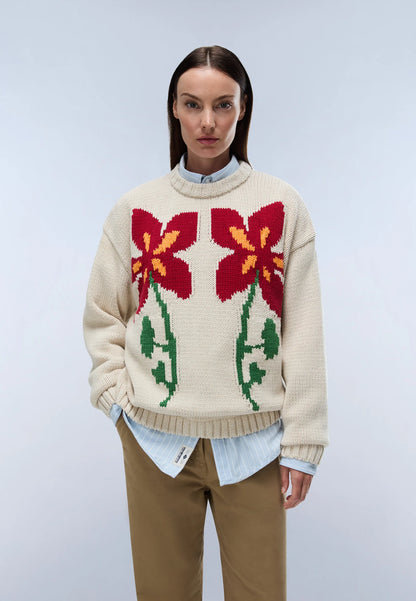 Napapijri · Maglione Bloom donna oversize floreale cotone
