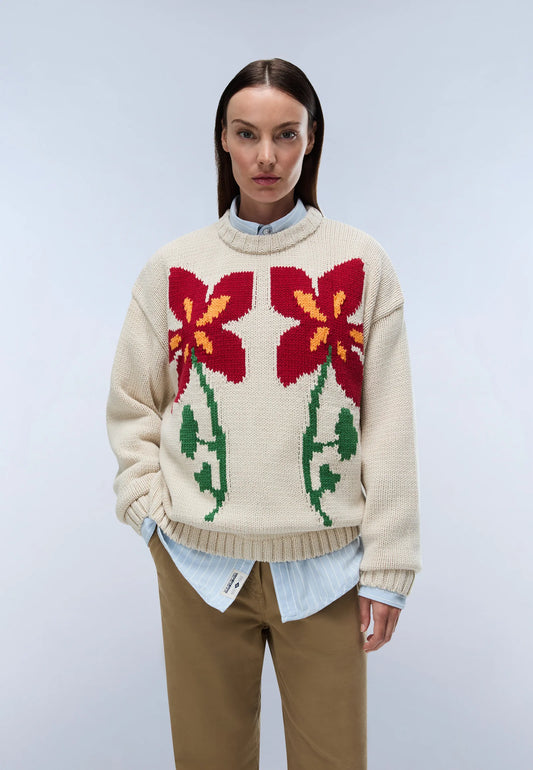 Napapijri · Maglione Bloom donna oversize floreale cotone