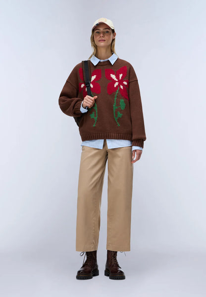 Napapijri · Maglione Bloom donna oversize floreale cotone