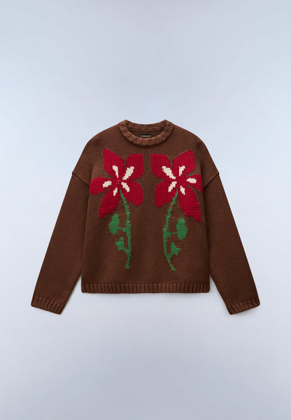 Napapijri · Maglione Bloom donna oversize floreale cotone