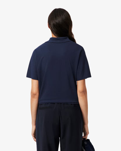 LACOSTE Polo Donna Relaxed fit in Piqué fluido manica corta Blu