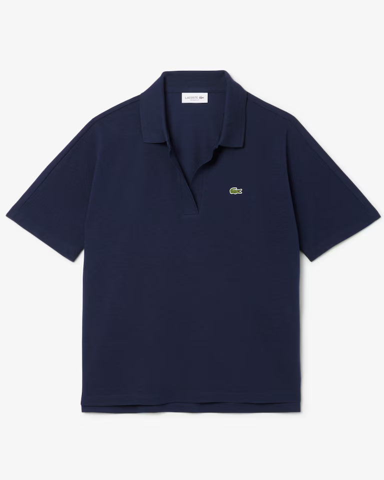 LACOSTE Polo Donna Relaxed fit in Piqué fluido manica corta Blu
