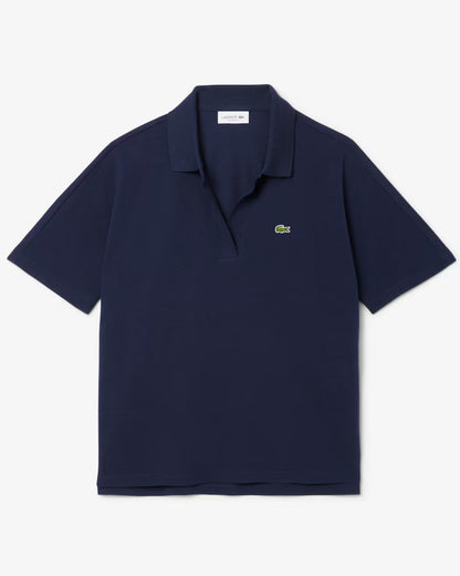 LACOSTE Polo Donna Relaxed fit in Piqué fluido manica corta Blu