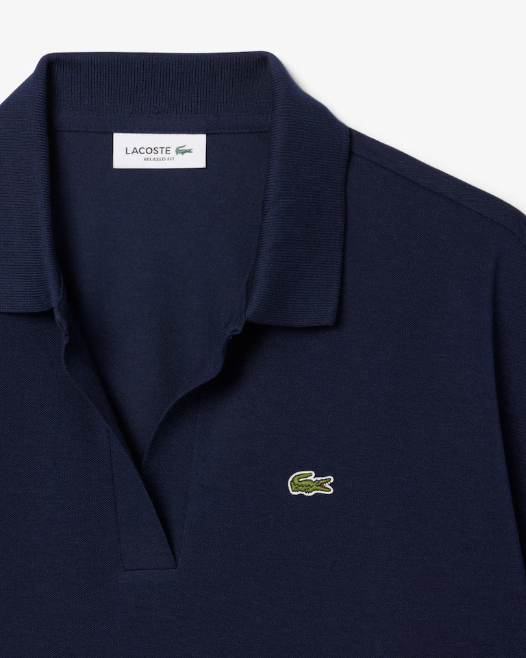 LACOSTE Polo Donna Relaxed fit in Piqué fluido manica corta Blu