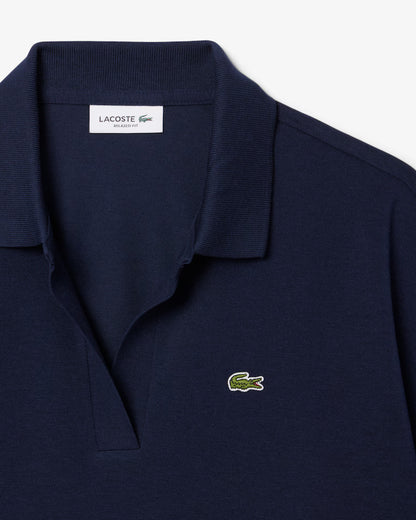 LACOSTE Polo Donna Relaxed fit in Piqué fluido manica corta Blu
