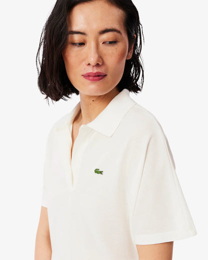 Lacoste Polo Donna Relaxed fit in Piqué manica corta Bianca