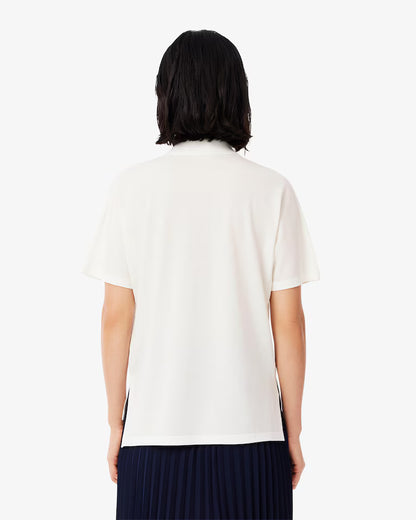 Lacoste Polo Donna Relaxed fit in Piqué manica corta Bianca