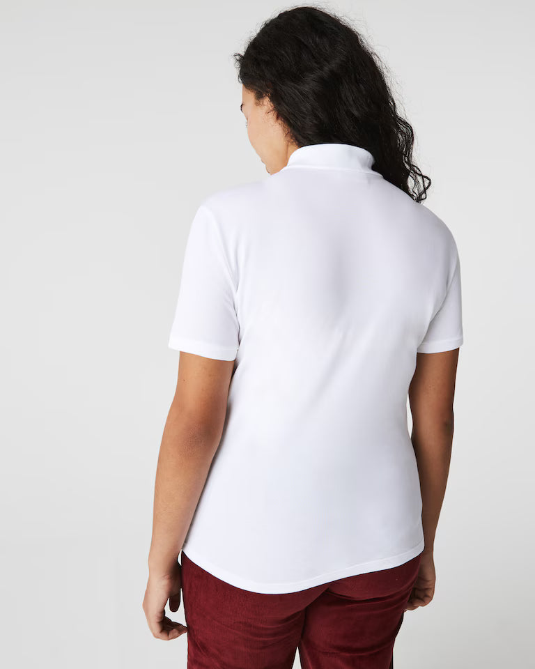 LACOSTE Polo Donna Slim fit in Piqué di cotone stretch manica corta Bianco