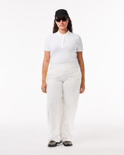 LACOSTE Polo Donna Slim fit in Piqué di cotone stretch manica corta Bianco