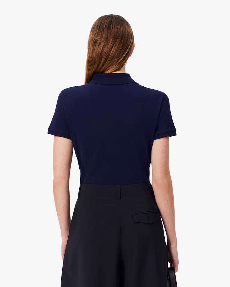 LACOSTE Polo Donna Slim fit in Piqué di cotone stretch manica corta Blu