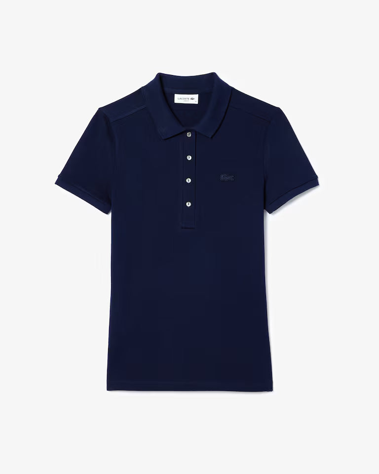 LACOSTE Polo Donna Slim fit in Piqué di cotone stretch manica corta Blu
