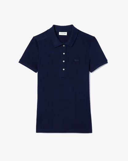 LACOSTE Polo Donna Slim fit in Piqué di cotone stretch manica corta Blu