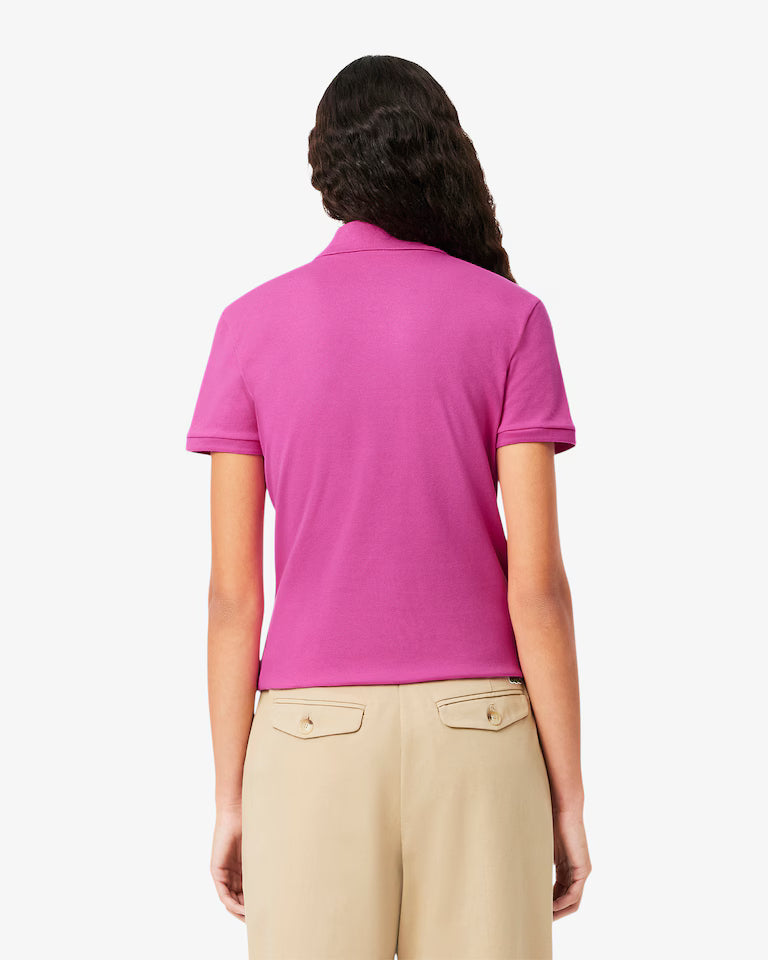 LACOSTE Polo Donna Slim fit in Piqué di cotone stretch manica corta rosa