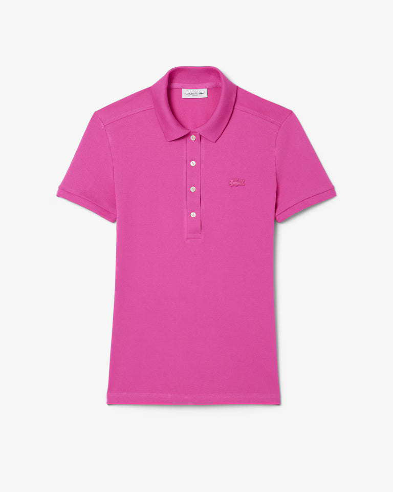 LACOSTE Polo Donna Slim fit in Piqué di cotone stretch manica corta rosa
