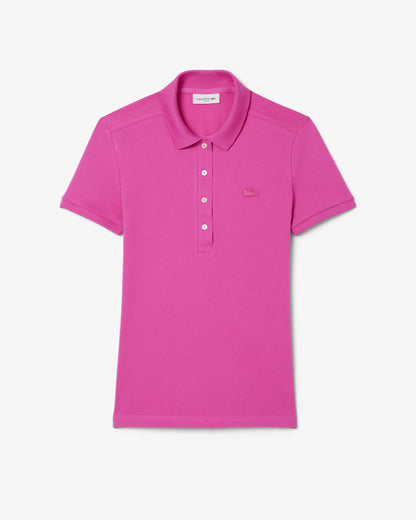 LACOSTE Polo Donna Slim fit in Piqué di cotone stretch manica corta rosa