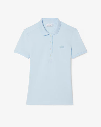 LACOSTE Polo Donna Slim fit in Piqué di cotone stretch manica corta Celeste
