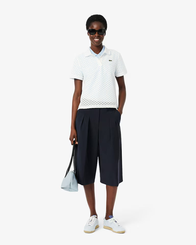 LACOSTE Polo Donna Slim fit in Piqué di cotone stretch manica corta Celeste