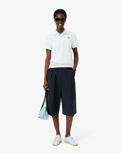 LACOSTE Polo Donna Slim fit in Piqué di cotone stretch manica corta Celeste