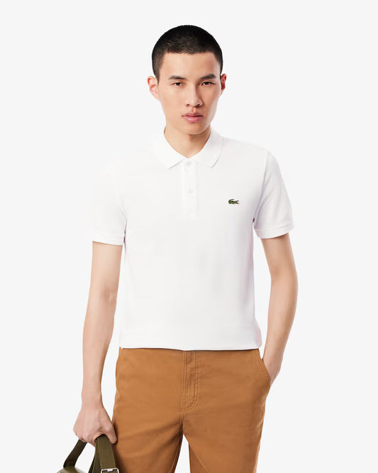 Lacoste Polo Uomo Slim Fit Piqué Manica Corta Bianco