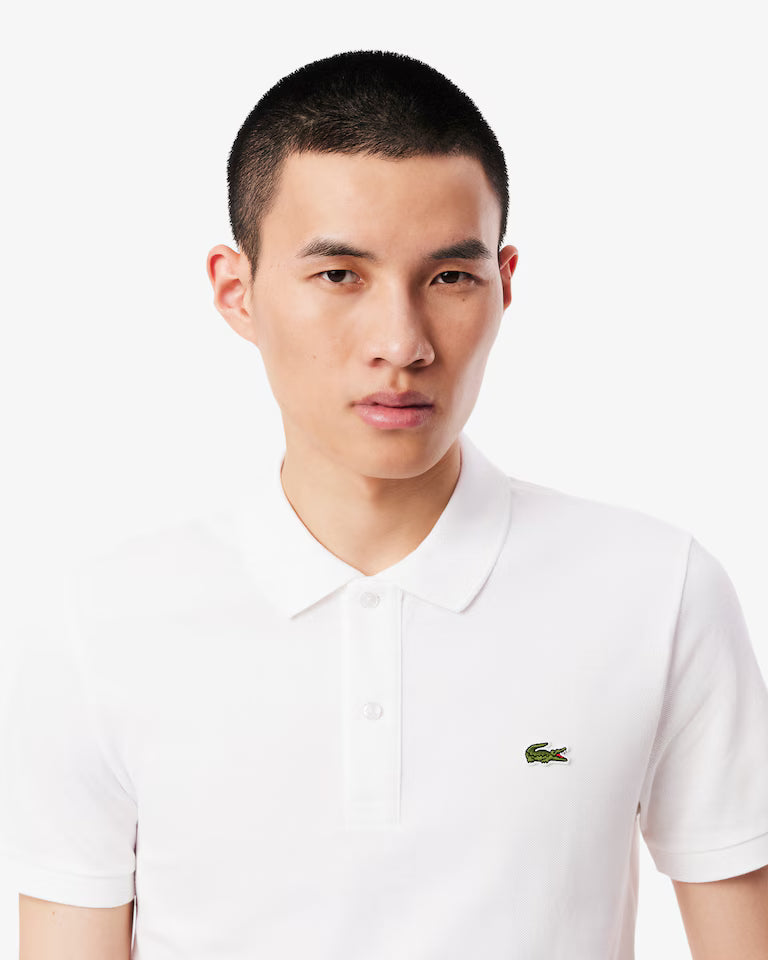 Lacoste Polo Uomo Slim Fit Piqué Manica Corta Bianco
