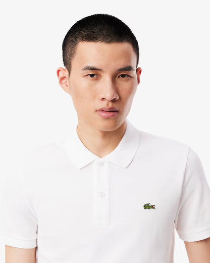 Lacoste Polo Uomo Slim Fit Piqué Manica Corta Bianco