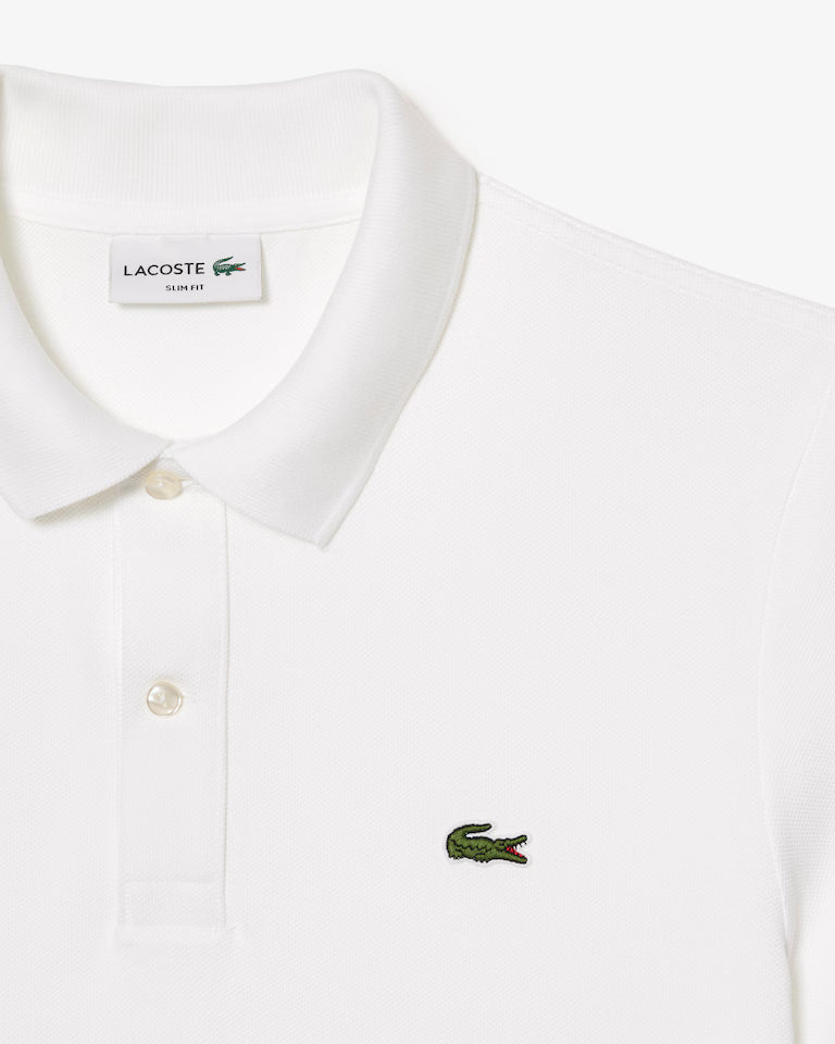 Lacoste Polo Uomo Slim Fit Piqué Manica Corta Bianco
