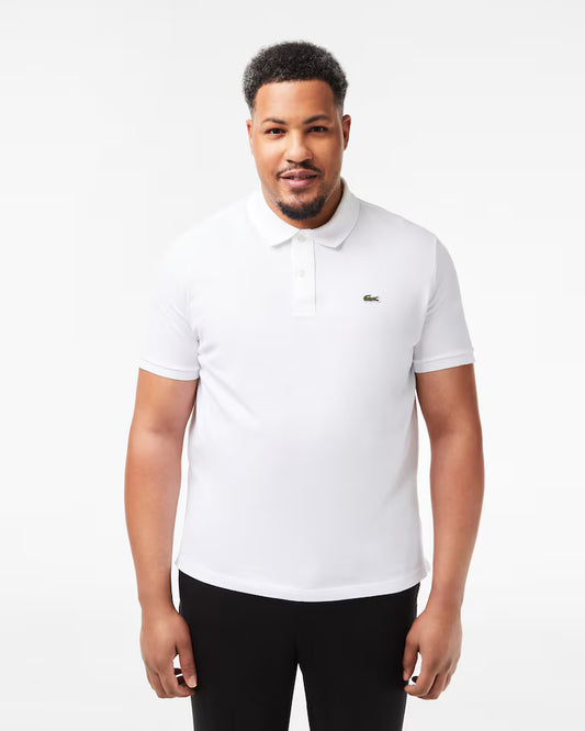 Lacoste · Polo uomo manica corta slim piqué bianco