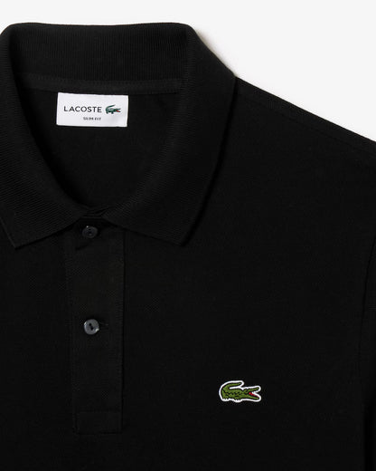 Lacoste Polo Uomo Slim Fit Piqué Manica Corta Nero