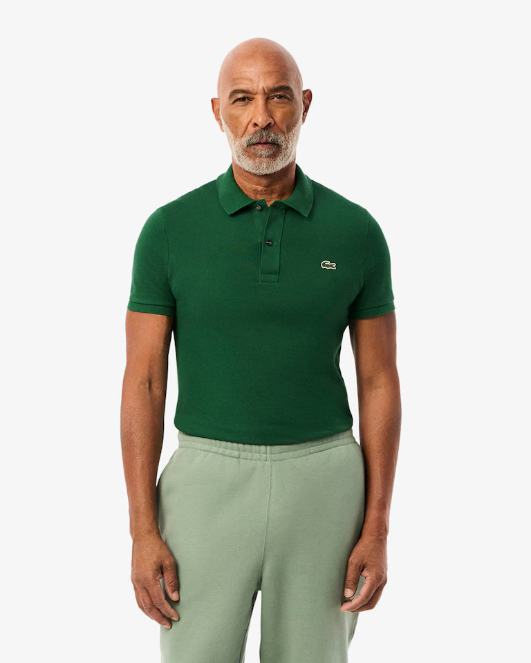 Lacoste Polo Uomo Slim Fit Piqué Manica Corta Verde
