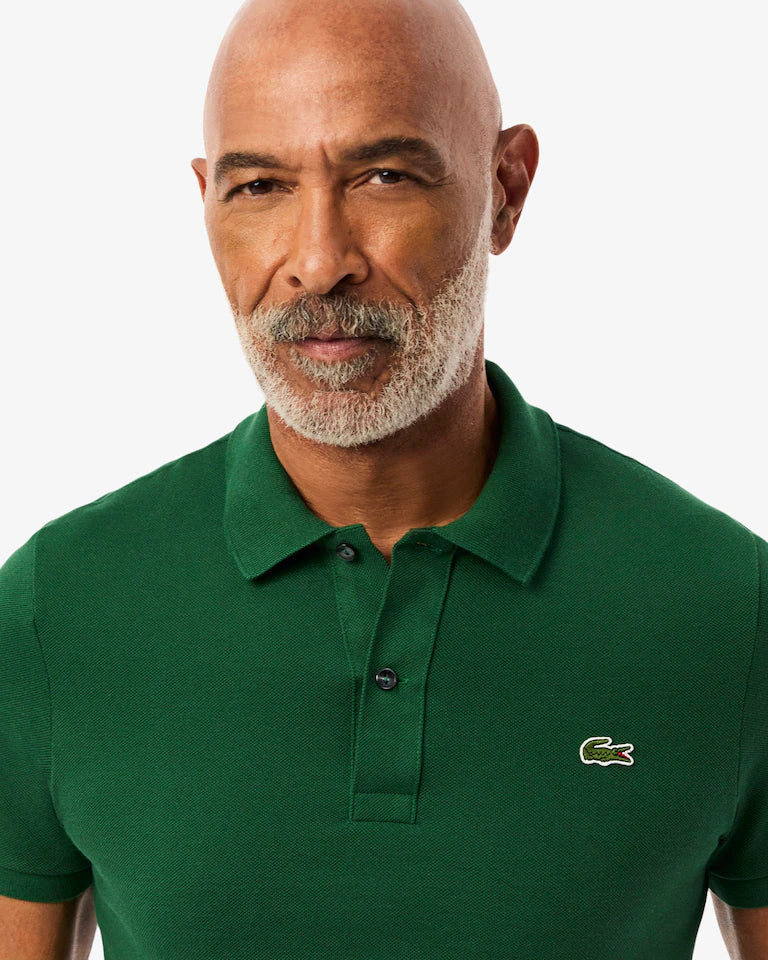 Lacoste Polo Uomo Slim Fit Piqué Manica Corta Verde