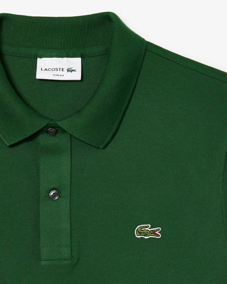 Lacoste Polo Uomo Slim Fit Piqué Manica Corta Verde
